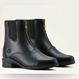 Ariat Women's Scout Zip Black Equestrian Leather Paddock Boots NEW W/ Tags & Box